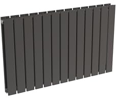 Radiateur anthracite mural eau chaude horizontal acier double lame | 60 x 100 cm 1 435 Watt chauffage central | 4 raccordements 15x21 (1/2) NYTIA by NOYON & THIEBAULT