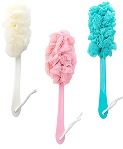 NOLITOY Spazzola per Corpo Manico lungo 3 Pezzi Set per Bagno e Doccia Pulizia Schiena Massaggio Casa Uso Quotidiano Morbide Set di Accessori Bagno