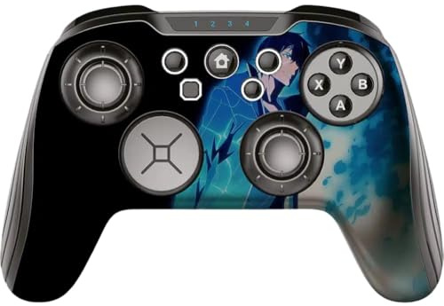 Lexip - Manette de jeu sans fil pour Nintendo Switch, Design Solo Leveling, Fonction Turbo et Gyroscopique, Coques modulables et Interchangeables