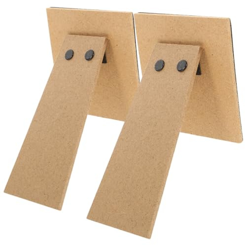OUNONA Soporte Trasero Adhesivo De 4.92X2.75In Para Caballete De Bricolaje Madera Natural Resistente Estable Y Plegable Ideal Para Marcos De Fotos Y Cuadros 2 Piezas