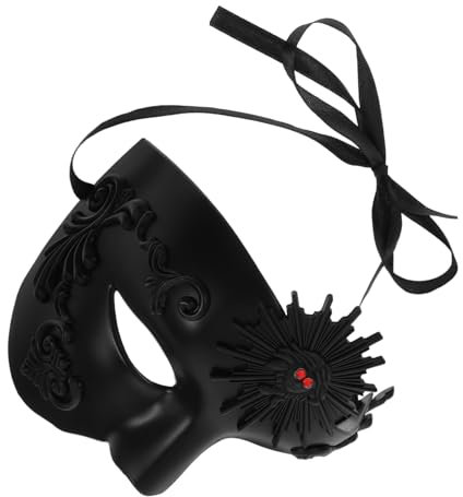 GLEAVI Masque De Mascarade Classique Pour Adultes Masque Demi-visage Vénitien Pour Et Halloween Accessoire Décoratif Noir