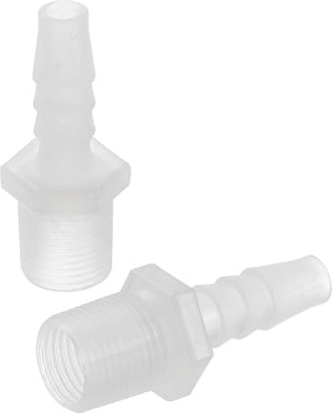 Rebower 2 Pack Plastic Hose Barb to g Male Adapter 5/16 Barb x 3/8 g Male | for Home Gardening, Water Treatment, Hose Quick Connect Fittings
