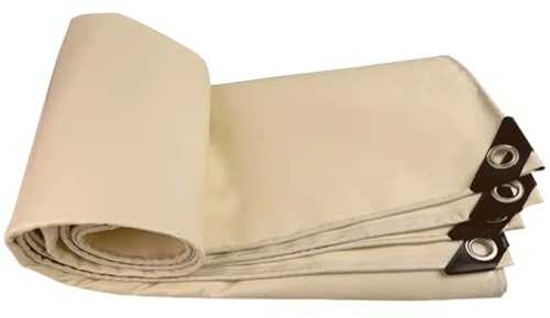 Tarp Cover Beige Heavy Duty Extra Thick Material, Waterproof, Great for Tarpaulin Canopy Tent, Boat, RV or Pool Cover 2x2m