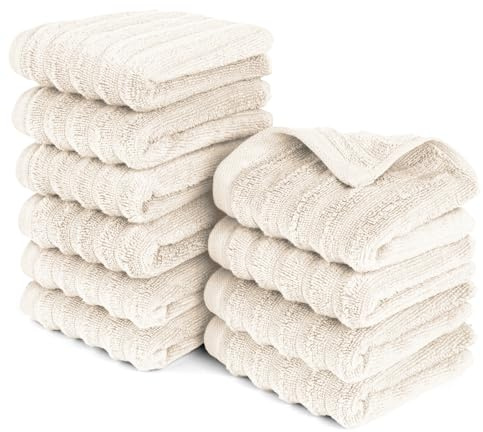 Pure Label Gästehandtuch 10-TLG. 10x30x50cm 100% Baumwolle & weich, Creme | Spürbar weich, saugstark und ideal für Bad, Gäste und täglichen Komfort