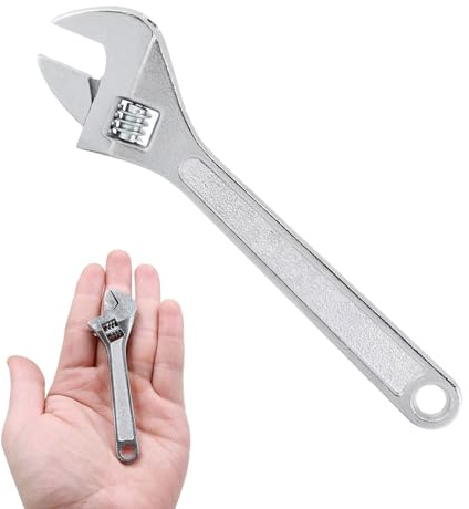 Grosion 4-Inch Small Adjustable Spanner,Mini Adjustable Spanner,Compact Adjustable Wrench,Portable Design,Lightweight and Durable,for Mechanical,Car and Bike Repairs