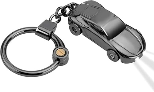 Porte-clés de voiture avec lampe de poche, porte-clés de voiture pour véhicule porte-clés de voiture EDC accessoire de voiture pour hommes et femmes