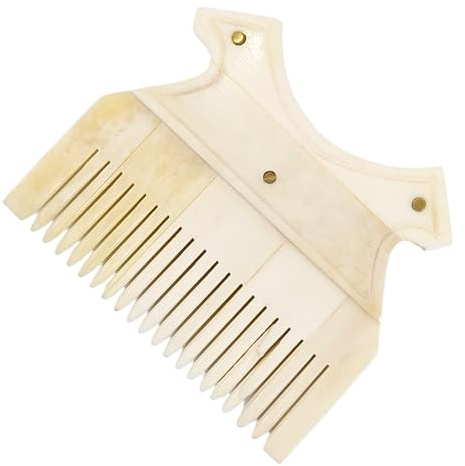 ZAHANAARA Natural Ox Bone Hair Comb for Men & Women | Handmade Wide Tooth Comb | All Type Hair Care Anti-Static Decorative Detangler | Rounded Teeth for Smooth & Healthier Strands |Ideal for Daily use