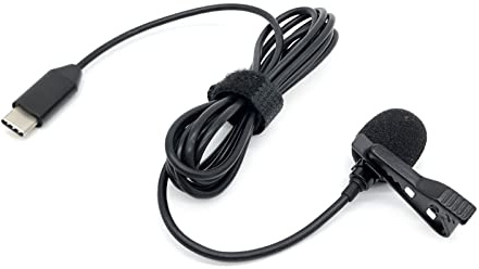 Watreketal Mic Clip Microfono Lavalier USB Tipo C per Un Laptop per PC PC