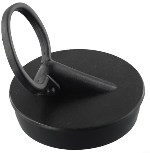 babominimer Old-Fashioned Washbasin Plug and Sink Stopper, 47mm Top Diameter PVC Drain Cover, Black Replacement Sink Cover with Lift Ring Design for for Easy Removal,
