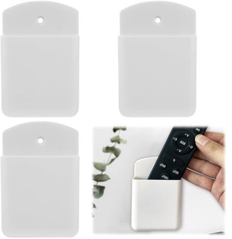 UIEXAY 3 Soportes De Pared Con Mando A Distancia, Autoadhesivos, Para Pared, Soporte De Plástico Para Mando A Distancia, Organizador De Pared, Multifunción, Color Blanco, Soporte De Pared Para
