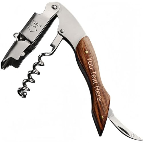Personalisierter Sommelier-Korkenzieher, Individuell Gravierter Weinöffner Mit Palisandergriff, 3-in-1-Design Aus Edelstahl für Kellner, Barkeeper, Hochzeitsgeschenke Und Firmengeschenke