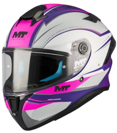 MT Helmets Targo S – Casco Moto Integral con Visor Solar Full Vision, Pantalla Compatible con Pinlock, Interior Lavable y Cierre Micrométrico | Calota HIRP | Homologado ECE 22.06 & DOT