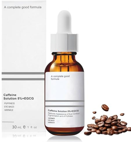 Caffeine Solution 5% + EGCG, Caffeine Solution Eye Cream, Augenserum Gegen Falten und Augenringe, Reduziert Fältchen, Augenringe und Geschwollene Augen Geeignet für Männer und Frauen, 30ml