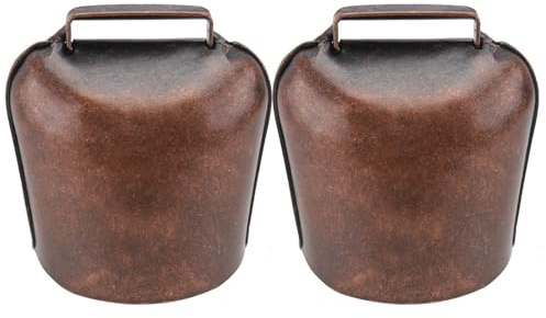 PartyKindom Campane Campane Bronzo Forte 2 Pz Campanello per Animali da Allevamento Mucche Pecore Cavalli Antismarrimento Taglia l 62g