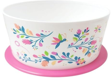 Tupperware Sommer Drops Schüssel mit Deckel auslaufsicher Hitparade Frischedrops 600ml 600 ml Frischhaltedose mit Blumen weiß pink