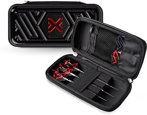 WINMAU Blade X Armor G1 Darts-Geldbörse - Schwarz Das Dartcase bietet Platz für vollständig montierte Darts und Zubehör - Stoßfest, extrem langlebig und sicher