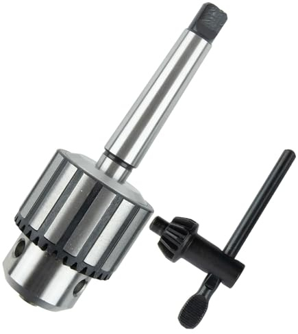 Portabrocas resistente de 1/32 a 5/8 pulgadas con vástago y llave MT2-JT3, para husillos de taladro y torno que aceptan soportes de herramientas MT2, incluye llave de portabrocas y husillo MT2-JT3