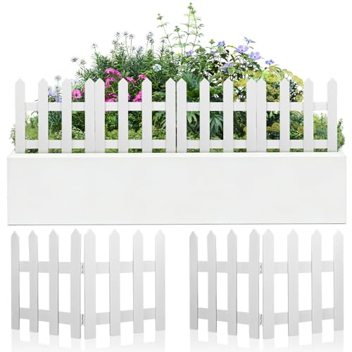 Ciieeo Staccionata in Legno Bianco 1,2 M per Decorazioni Natalizie, Recinzione Solida e Semplice per Giardino e Lawn, per Feste e Ambienti Esterni