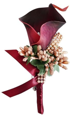 Baluue Blumenbroschennadel Ansteckblume Elegante mit Strassbesatz aus Pu Feine Handarbeit für Bräute und Bräutigam für Hochzeit und Abendveranstaltung