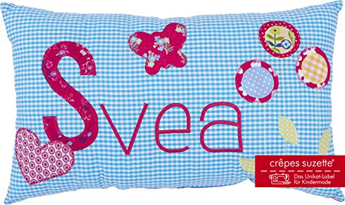 crepes suzette Namenskissen, Geschenk zur Geburt, Kissen mit Wunschnamen, Babykissen, Geschenk Mädchen