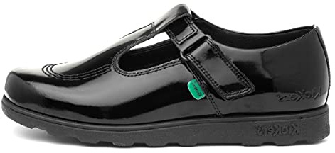 Kickers Girl's Fragma T-Bar School Shoes | Elegant T-Bar Style | Everyday Comfort Fit, Cushioned for All-Day Wear, Black, 9 UK Child