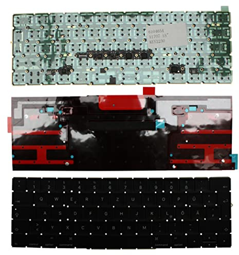 Keyboards4Laptops Deutsch Hinterleuchtet Schwarz kompatible Ersatz Tastatur kompatibel mit Apple MacBook Pro 15 Inch Touch Mid 2017