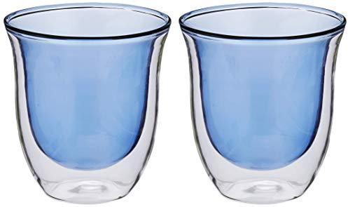 La Cafetière Core Double Wall Coffee Glasses, Borosilicate Glass, Blue, 19 ml, 2 Piece Glass Coffee Cup Set