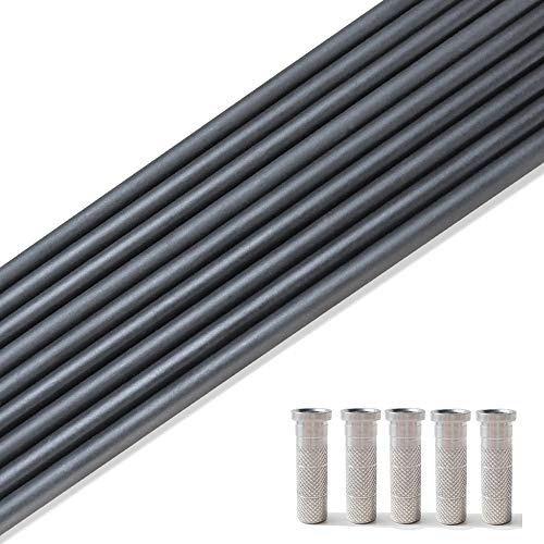 SHARROW Bågskytte Kolpilaxel Carbon Pilaxlar 30 tum Kolpil Axlar Spine 500 Kolfiberaxlar med Aluminium Pilinsats Aluminiuminsatser för Compound Recurve Båge Pilar Hemgjorda Pilar (12)