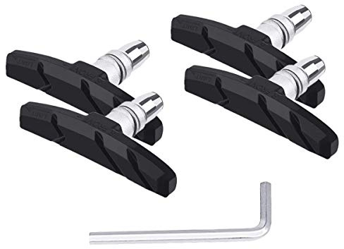 PLATTBK Bike Pattini Freno 2 Paio 70mm V-Brake Gomma con Strumento di Installazione Nessun Rumore Durevole per Mountain Bike