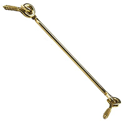 Haken und Ösenriegel 12,5 cm Retro Kabinenhaken außen massives Messing Türhaken Riegel Fensterschrank Riegel für Tür Tor Fenster Schrank Schuppen Kupfer