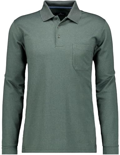 RAGMAN Herren Softknit-Poloshirt Fishnet, Langarm