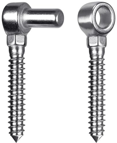 Insaga Cerniera per cancello M16, 1 set di ganci a vite per cancello della fattoria e gancio per cerniera a occhiello, in acciaio inossidabile 304, cerniere per cancelli in metallo, per recinzioni in