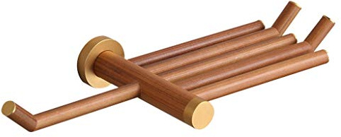FFOCCO Moderner hängender Papierrollenhalter aus Holz mit praktischer Ablage für Toilettenpapier, Telefon Present
