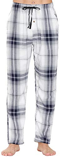 MoFiz Herren Pyjamahose Warm Lang Baumwolle Weich Schlafanzughose Kariert Winter Nachtwäsche Freizeithose
