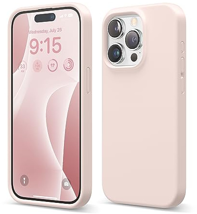 elago Silikon Hülle für iPhone 15 Pro | Premium Silikon Handyhülle, Ganzkörper Schutzhülle [4 Lagige Stoßfeste Struktur], Mikrofaserfutter (Lovely Rosa)