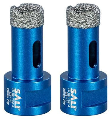 Diamant Trockenbohrer Fliesenbohrer 20mm 2 Stücke M14 Gewinde Diamantbohrer Glasbohrer Set Lochsäge für Keramik, Granit, Porzellan, Fliesen, Feinsteinzeug, Mauerwerk, Marmor, für Winkelschleifer