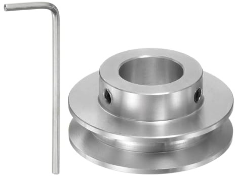 sourcing map Einzelrillen Riemenscheibe Keilriemenscheibe 15mm feste Bohrung 40mm Außendurchmesser Aluminiumlegierung mit Sechskantschlüssel für Bohrmaschine 6mm PU-Rundriemen