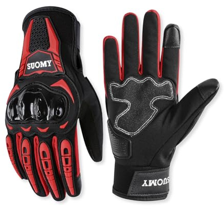 OLYSPM Motorrad Handschuhe,Touchscreen Motorrad Winterhandschuhe mit Warmer Fütterung,Spritzwassergeschützte Motorradhandschuhe zum Schutz vor Regen und Schnee für Radfahren,Skifahren