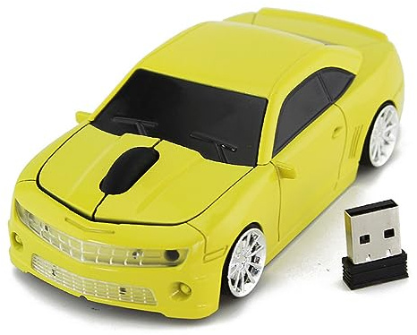 F&Y Souris sans fil inspirée de la voiture de sport, capteur de haute précision 2,4 G, souris d'ordinateur ergonomique pour ordinateurs portables, éclairage LED USB rechargeable, accessoire de bureau