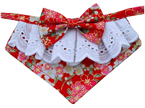 BESPORTBLE Blumenmuster Dreiecksschal Für Haustiere Verstellbares Hundehalsband Weihnachtskostüm Für Hunde Rot Für Und Fotoshootings