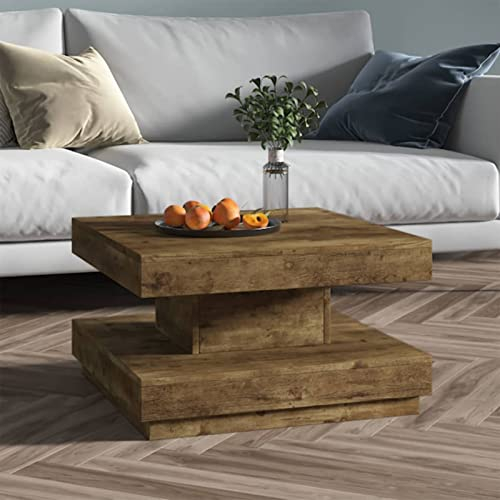 Gecheer Couchtisch Wohnzimmertisch Dunkelbraun 60 x 60 x 35 cm (B x T x H) Beistelltisch Kaffeetisch Kaffetisch für Zuhause Wohnzimmer,MDF mit Furnier,Dunkelbraun