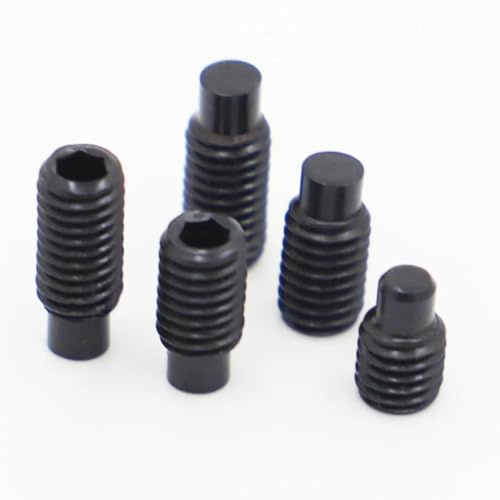 AYYSSM M2,5 M3 M4 M5 M6 M8 M10 M12 M14 M16 Sechskant-Innensechskantschrauben aus schwarzem Stahl mit Madenschrauben mit konvexem Ende und Zapfen(35mm,M8 10pcs)