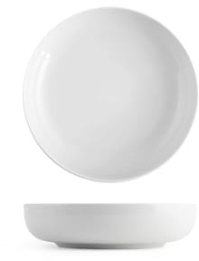 H&H Pearl, Set 6 Piatti Fondi, 19 cm, in porcellana, bianco