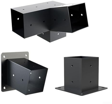 Honseadek Pergola Bracket Kit,Slanted Roof Pergola Brackets Wall Mount,Wall Mount Pergola Brackets For Slanted Roofs Designed For 4x4 Inch Support(C)