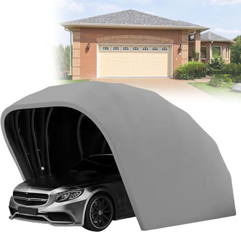 yjnhxns Garaje portátil, cochera de Acero Inoxidable, Garaje móvil semiautomático, cochera retráctil Plegable, toldo a Prueba de Sol, Polvo y Lluvia