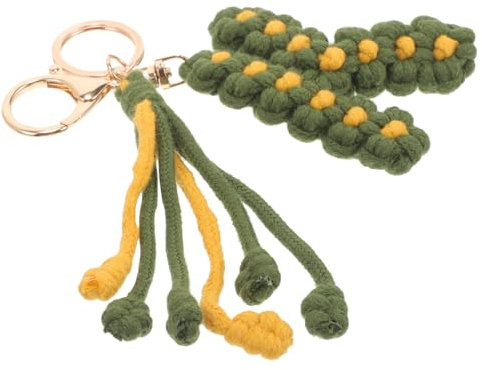 TENDYCOCO Handgewebter Schlüsselanhänger Mit Gänseblümchen-buchstaben Gewebter Alphabet- Für Frauen Und Mädchen