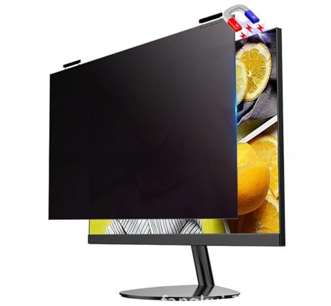 Écran De Confidentialité Magnétique Pour Ordinateur, Bouclier D'écran De Confidentialité Suspendu Amovible Pour Moniteur Sans Cadre, Filtre De Confidentialité Anti-lumière Bleue (Two sides 17 in)