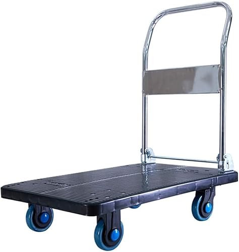 MYVVKIA Pritschenwagen für Handhabungsfahrzeuge, zusammenklappbarer Plattformwagen, robuster Aluminium-Plattformwagen und Rollwagen, zusammenklappbarer Handwagen für das Lager