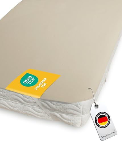 Medicline Molton Matratzenauflage Matratzenschoner Baumwolle140x200cm - NEU Extra atmungsaktiv mit 4 Eckgummis waschbar Oeko-Tex - Matratzenschutz aus Deutschland