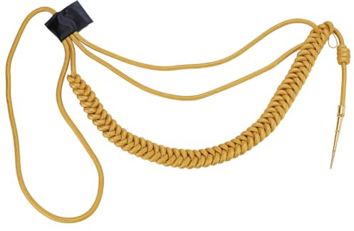 MAYJOYDIY Goldene Aiguillettes Kordel Armee Schulter Aiguillette Drahtkordel Traditionelle Geflochtene Mehrsträngige Schulterabzeichenkordel Mit Kegelanhänger Für Uniform Cosplay Kostüm Kleidungs